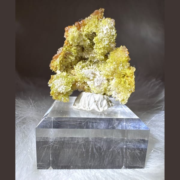 Yellow-Green Creedite Flower Cluster 4.5 cm — complete view