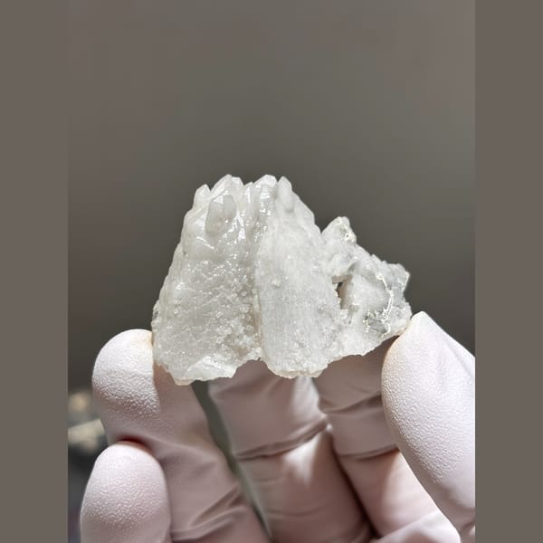Frosted white quartz floater cluster from Inner Mongolia — alternate view