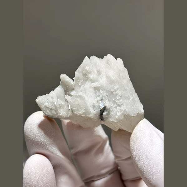 Frosted white quartz floater cluster from Inner Mongolia — alternate view