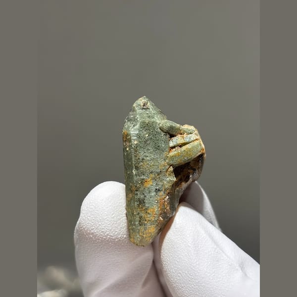 Small green included quartz crystal from Tibet — alternate view