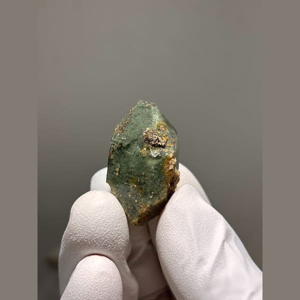 Small green chlorite included quartz from Tibet — alternate view