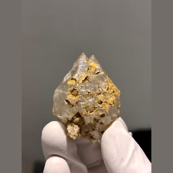 Complete etched double-terminated quartz from Yunnan — alternate view