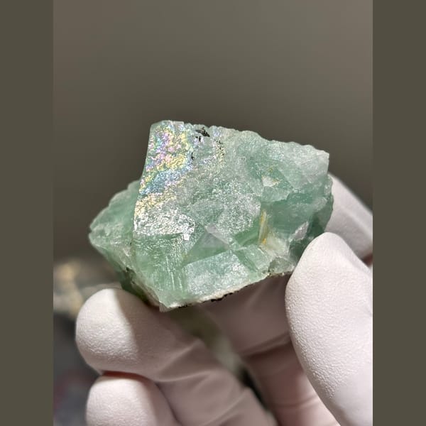 Chunky mint green fluorite from Hunan — complete view