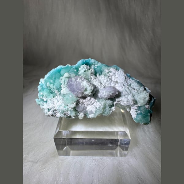 Blue-Green Gibbsite with Creedite 5.0 cm — complete view