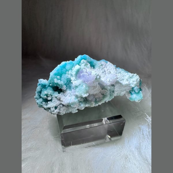 Blue-Green Gibbsite with Creedite 5.0 cm — alternate view