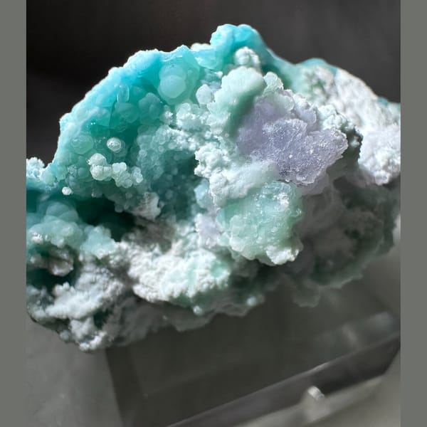 Blue-Green Gibbsite with Creedite 5.0 cm — alternate view