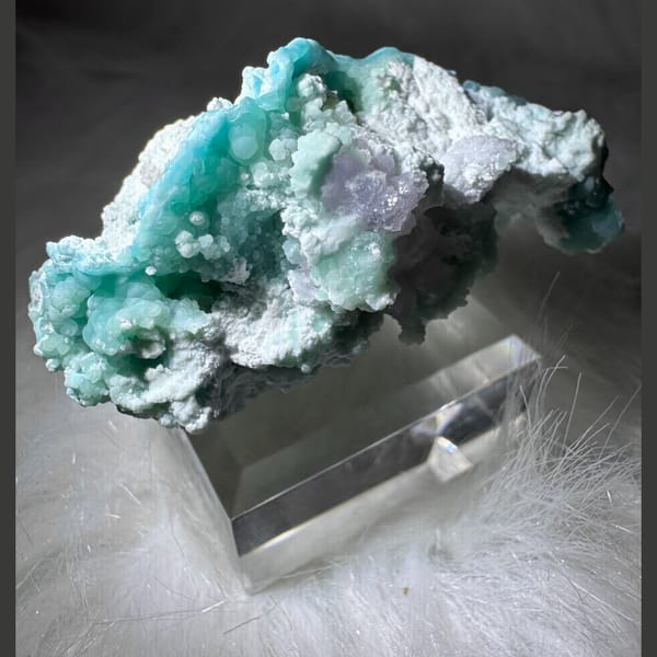 Blue-Green Gibbsite with Creedite 5.0 cm — detail view