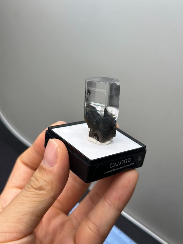 Jinhua Aurora Calcite Crystal with Dark Root — full specimen view 2 of 3