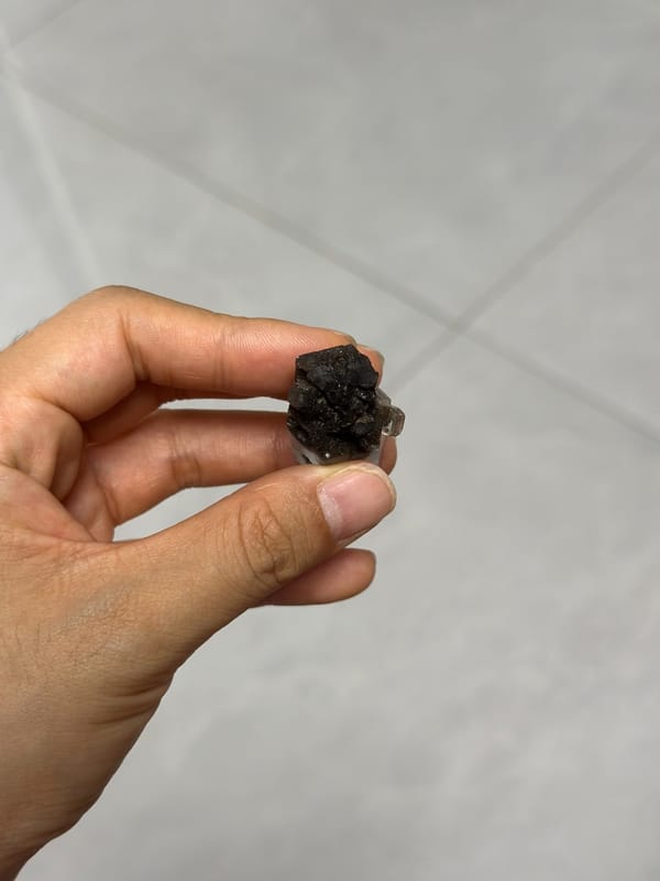 Jinhua Aurora Calcite Crystal with Dark Root — full specimen view 3 of 3