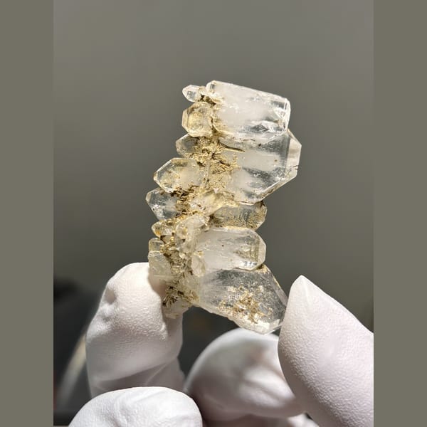 Stitched cluster of clear quartz crystals from Tibet — alternate view