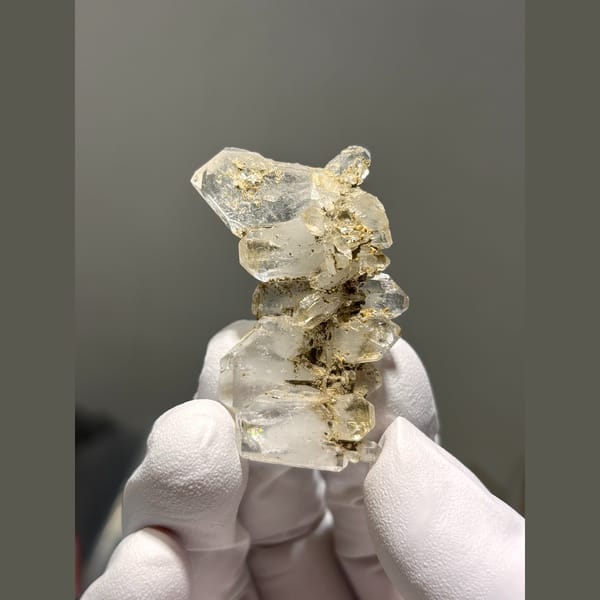 Stitched cluster of clear quartz crystals from Tibet — alternate view