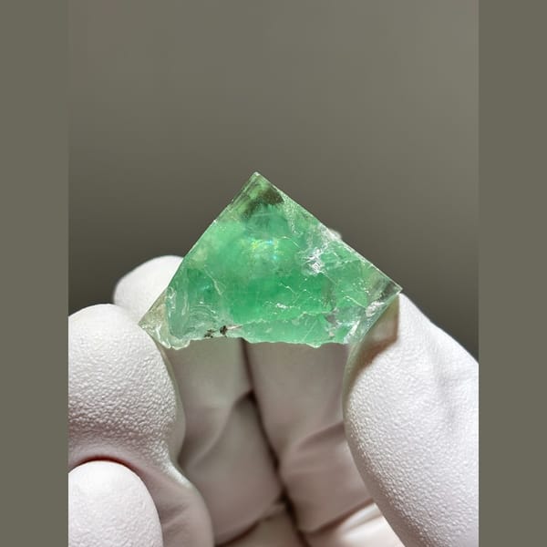 Translucent mint green fluorite from Xianghualing — alternate view