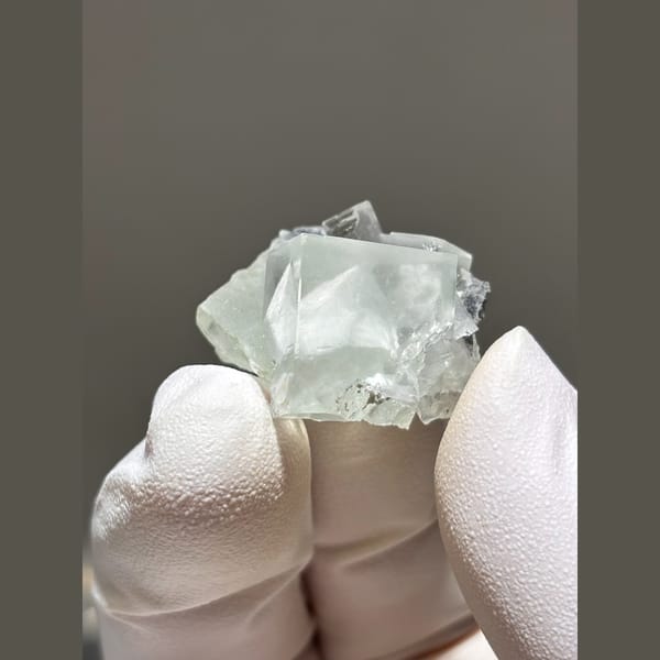 Glassy pale green fluorite cube from Zhejiang — alternate view
