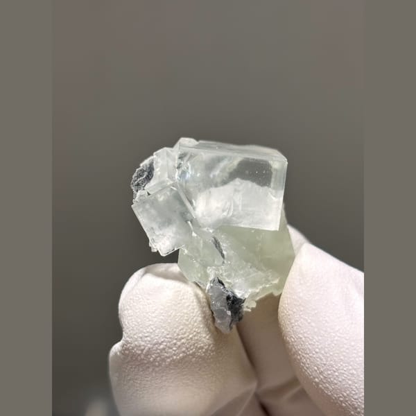Glassy pale green fluorite cube from Zhejiang — alternate view