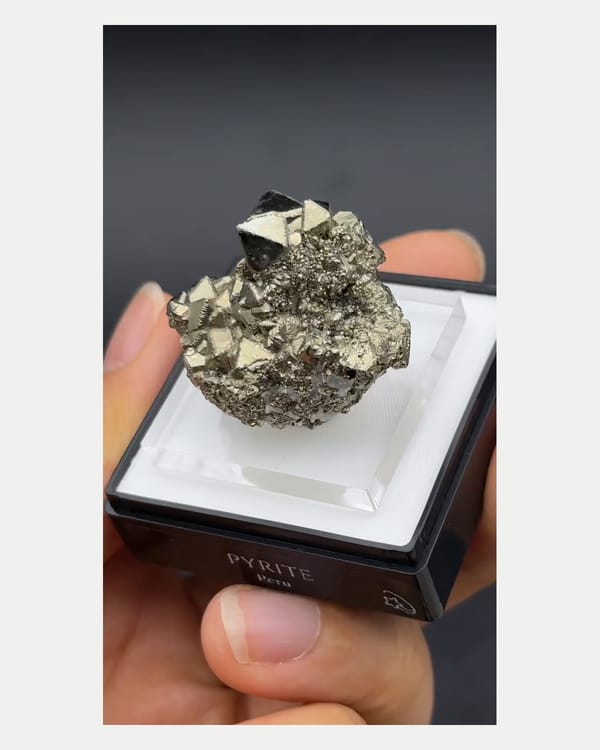 Complete reverse view of low Peruvian pyrite specimen