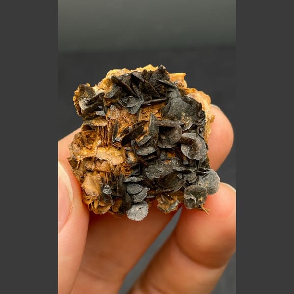 Chocolate calcite from Guangdong — detail view