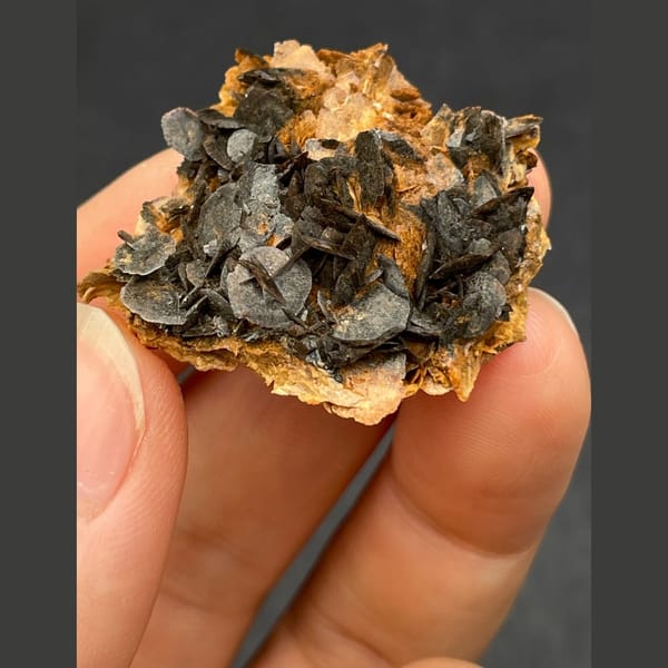 Chocolate calcite from Guangdong — detail view