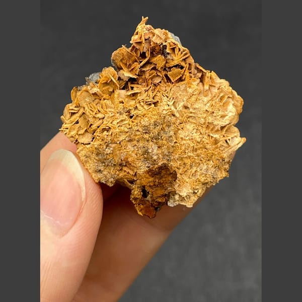 Chocolate calcite from Guangdong — detail view