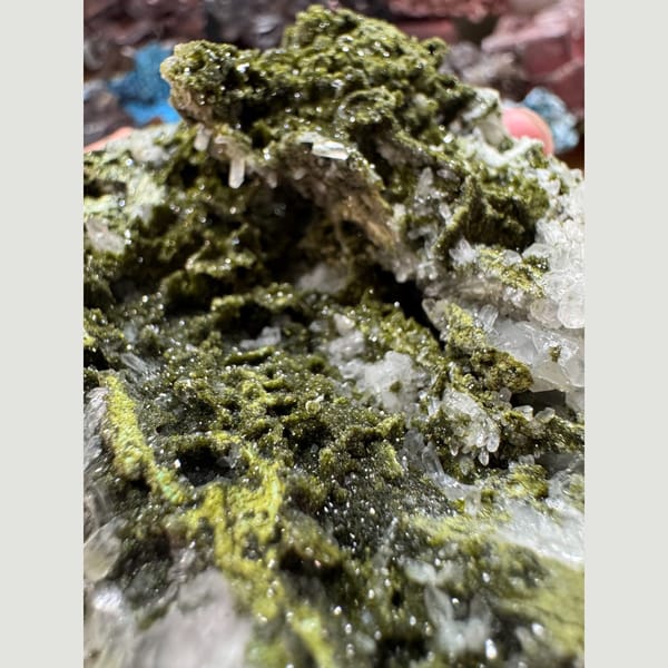 Green Epidote with Quartz 11.0 cm — complete view