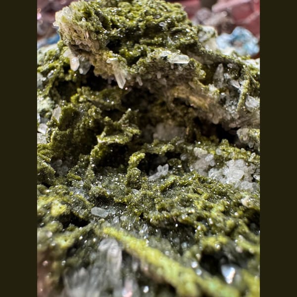 Green Epidote with Quartz 11.0 cm — alternate view