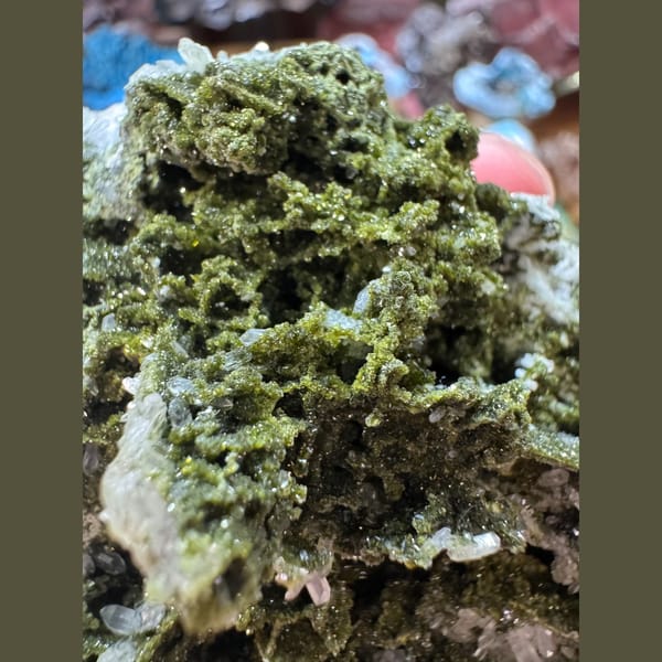 Green Epidote with Quartz 11.0 cm — alternate view