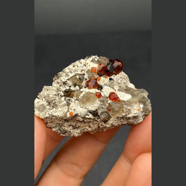 Garnet with quartz from Fujian — alternate view