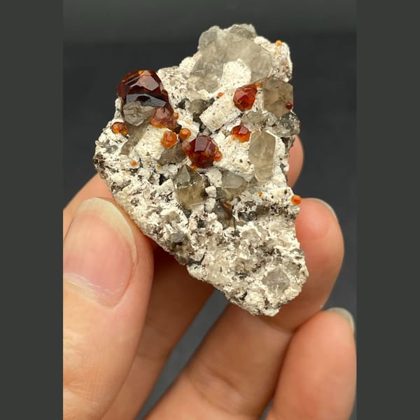 Garnet with quartz from Fujian — alternate view