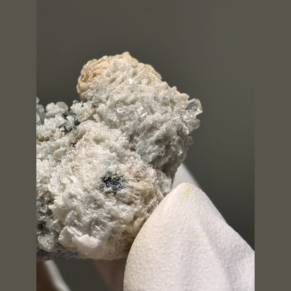 Pale blue fluorite with calcite and galena — alternate view