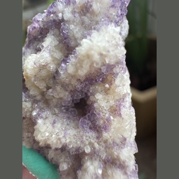 Purple Fluorite with White Coating 4.5 cm — complete view