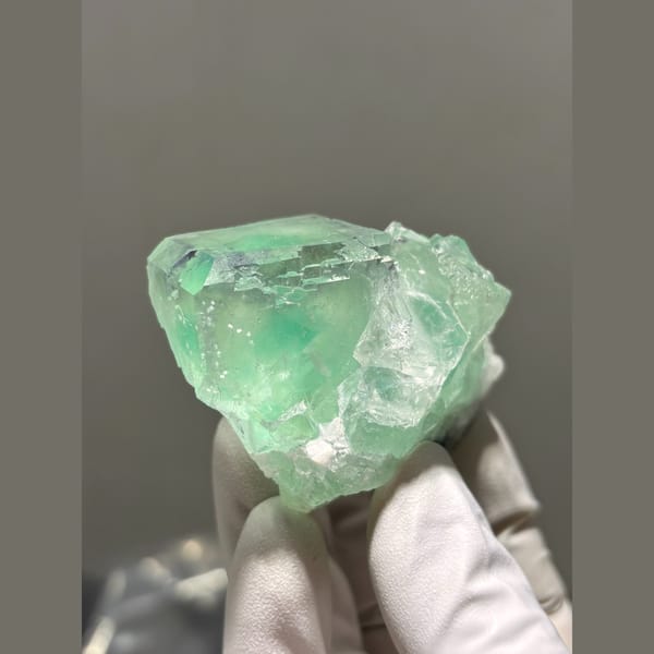Translucent mint green fluorite cubes from Zhejiang — alternate view