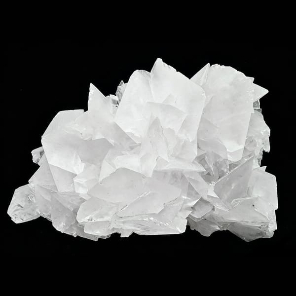 White rose petal calcite from Yaogangxian, Hunan — complete view