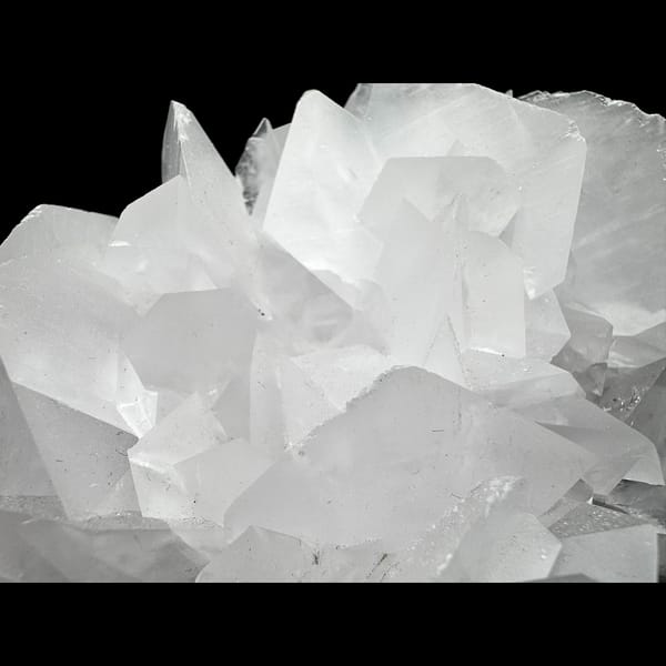 White rose petal calcite from Yaogangxian, Hunan — detail view