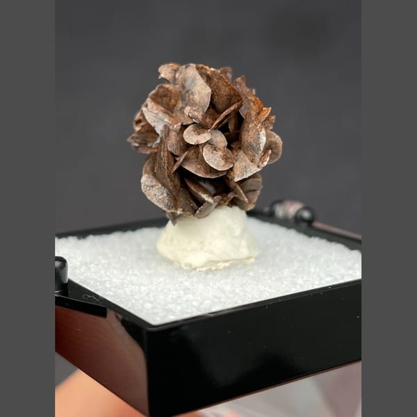 Chocolate calcite from Guangdong — detail view
