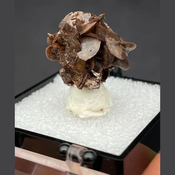 Chocolate calcite from Guangdong — detail view