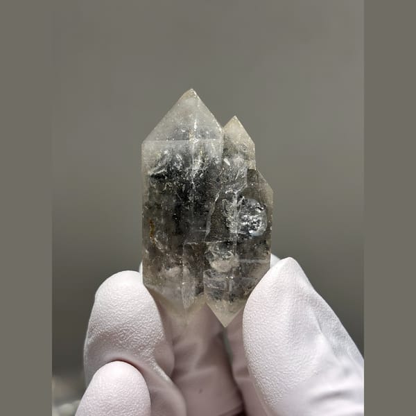 Dark smoky double terminated elestial quartz from Yunnan — complete view