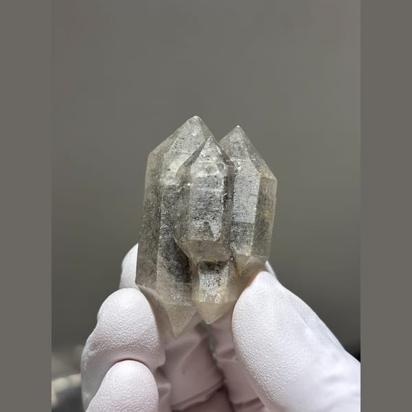 Dark smoky double terminated elestial quartz from Yunnan — alternate view