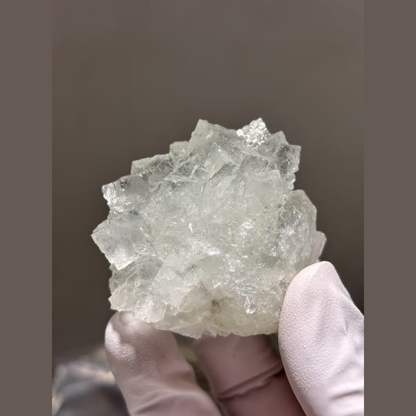 Frosted stepped clear fluorite from Xianghualing — alternate view