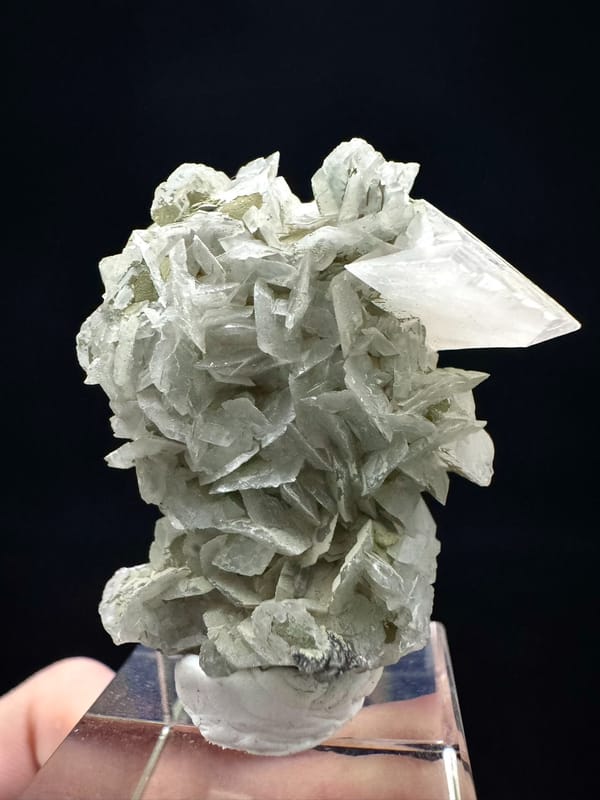 Pale Green Petal Calcite Rosette from Inner Mongolia — full specimen view 4 of 4