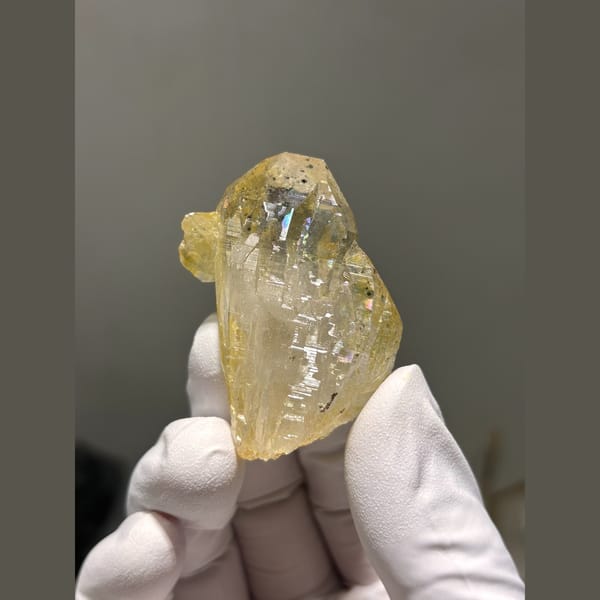 Golden iron glazed quartz floater from Pakistan — alternate view
