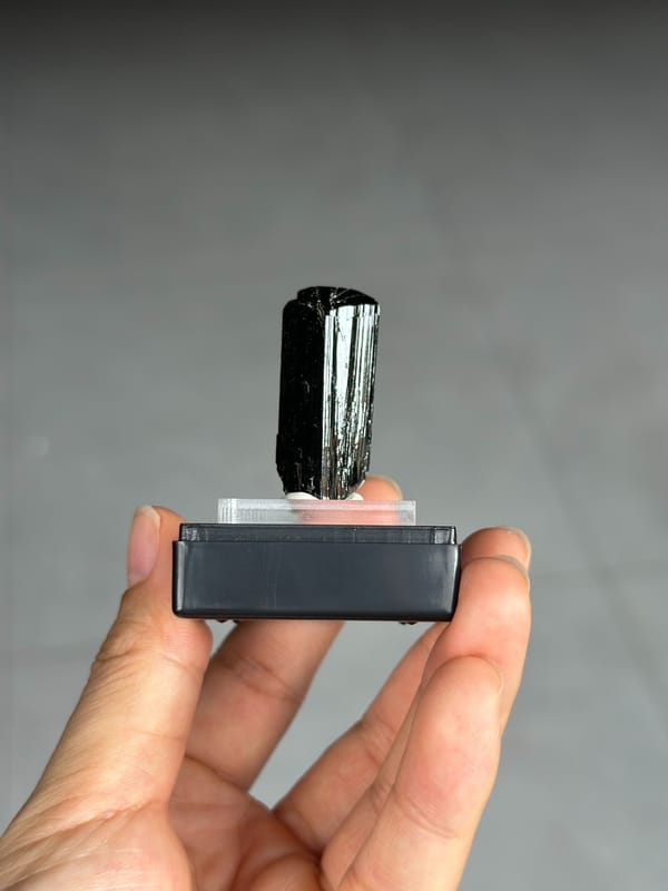 Glossy Black Ilvaite Column from Inner Mongolia — full specimen view 3 of 4