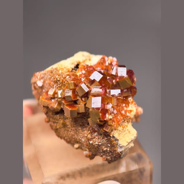 Two-Sided Red Vanadinite on Matrix — Morocco - alternate view