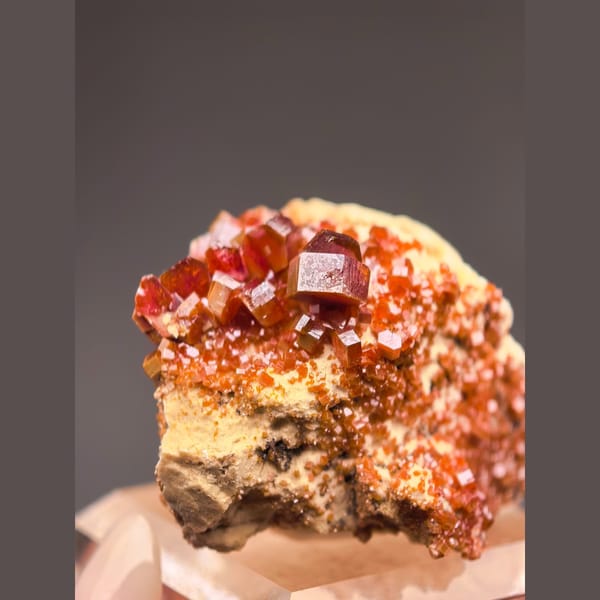 Two-Sided Red Vanadinite on Matrix — Morocco - alternate view