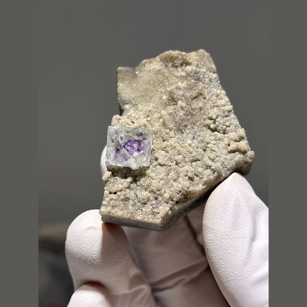Clear fluorite with purple phantom from Yaogangxian — complete view