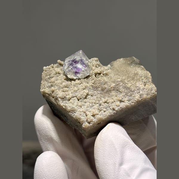 Clear fluorite with purple phantom from Yaogangxian — alternate view