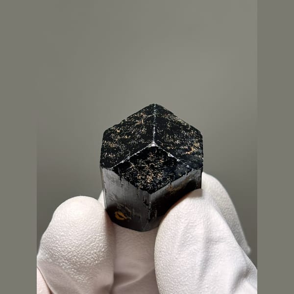 Lustrous black schorl tourmaline from Namibia — complete view