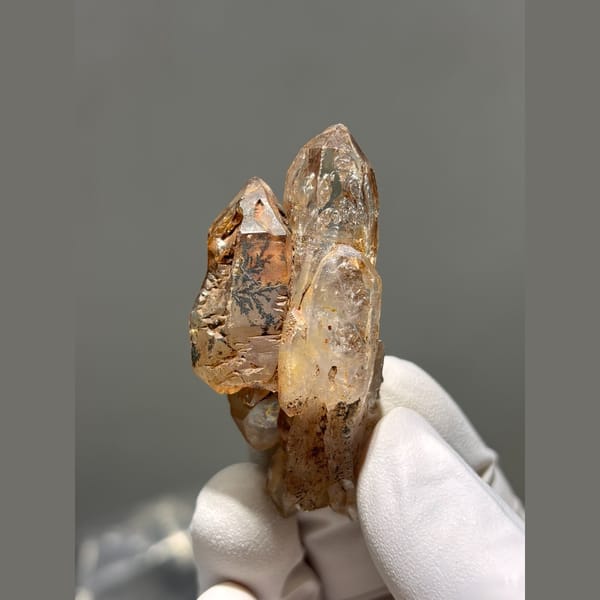 Red clay skeletal quartz from Madagascar — alternate view