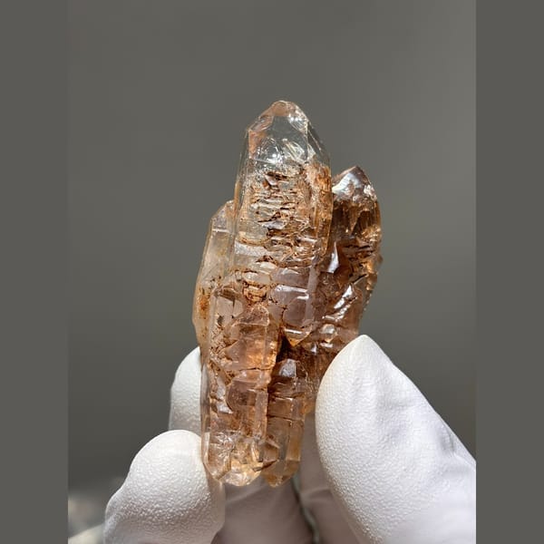 Red clay skeletal quartz from Madagascar — alternate view