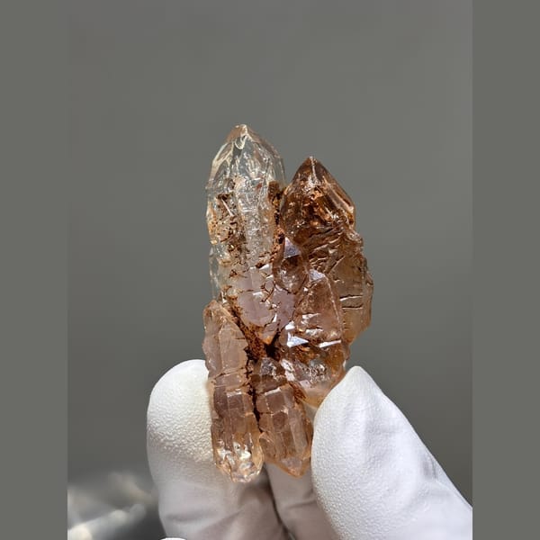 Red clay skeletal quartz from Madagascar — detail view