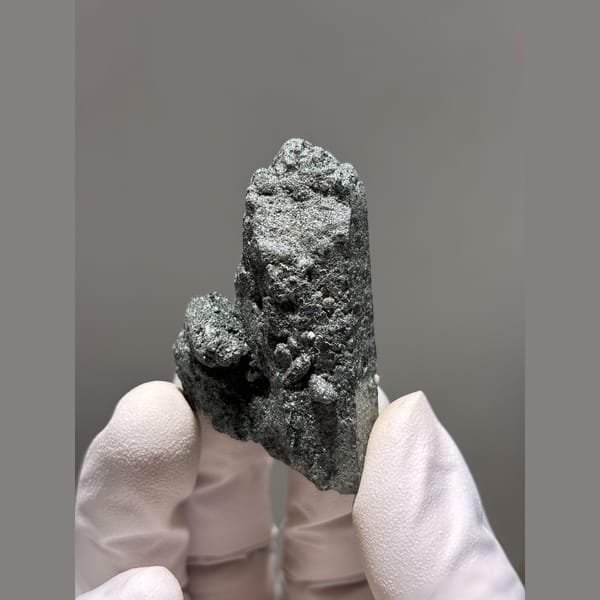 Dark greenish Himalayan quartz from Pakistan — complete view