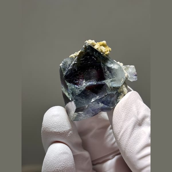 Fluorite with purple heart when lit from Inner Mongolia — alternate view